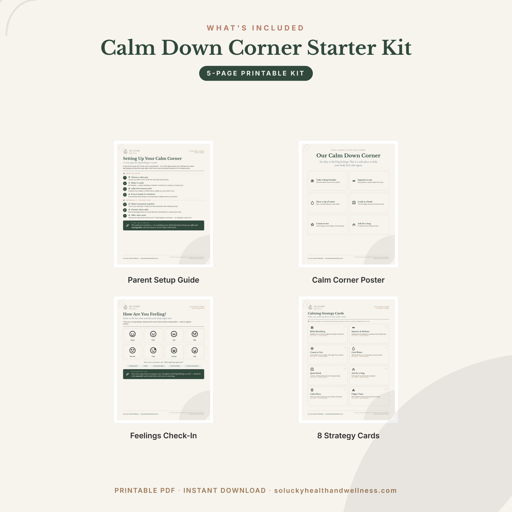 Calm Down Corner Starter Kit — Printable