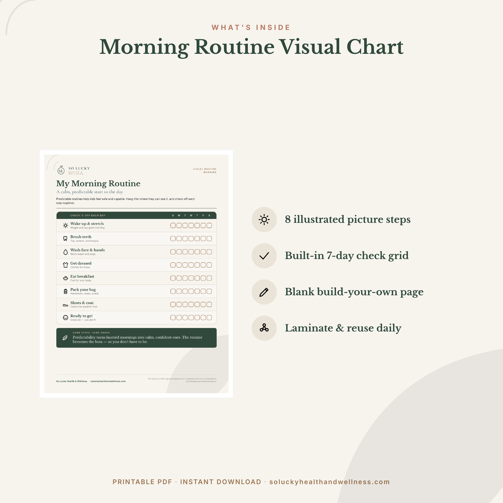 Morning Routine Visual Chart — Printable
