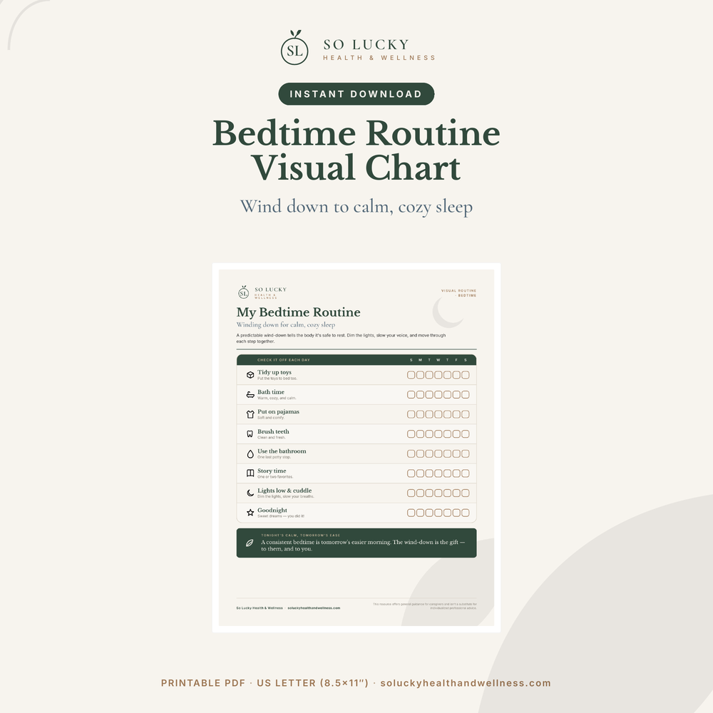 Bedtime Routine Visual Chart — Printable