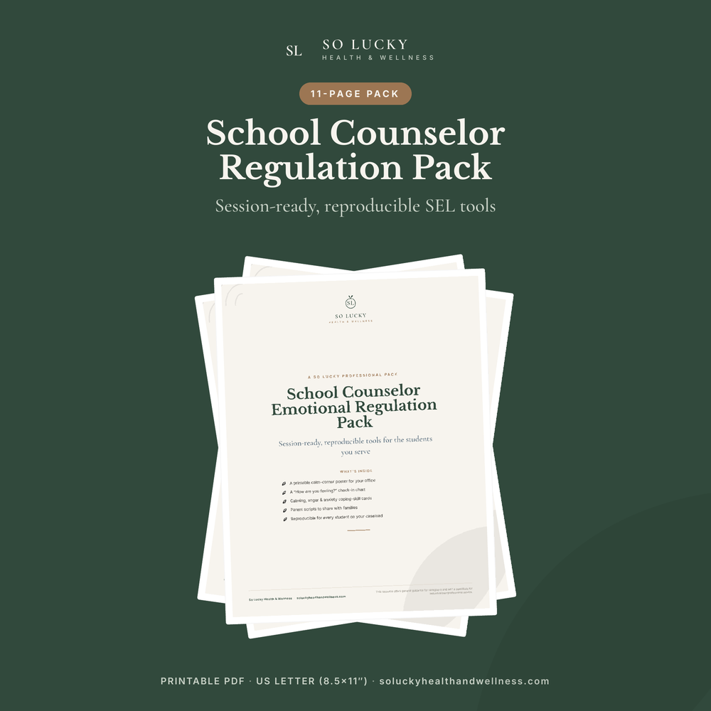 School Counselor Emotional Regulation Pack