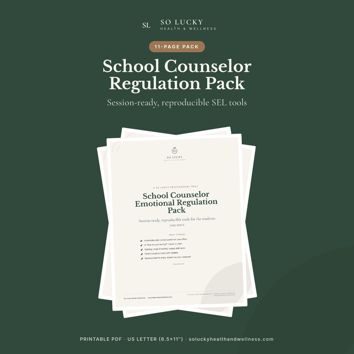 School Counselor Emotional Regulation Pack